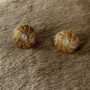 Grass Push Back Earrings